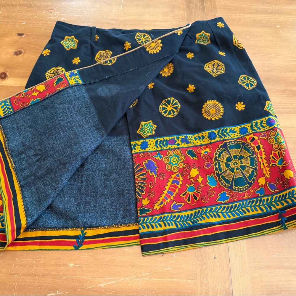 Vintage Breeches Short Wrap Skirt 14 Vibrate Colorful Made USA Feminine Resort - Picture 5 of 9